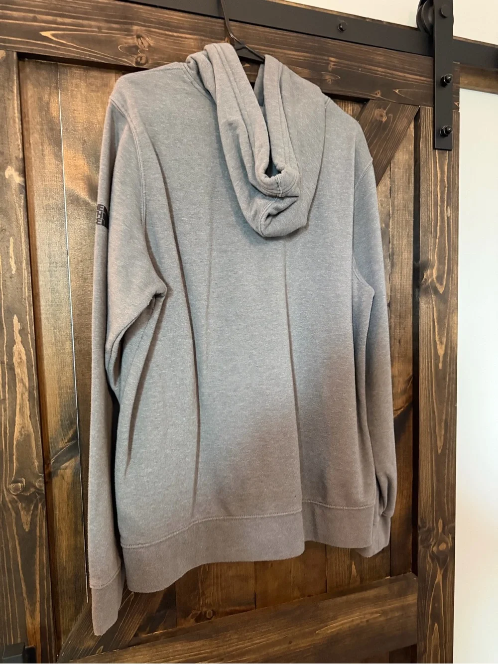 The North Face Gray Pullover Hoodie with Green Logo